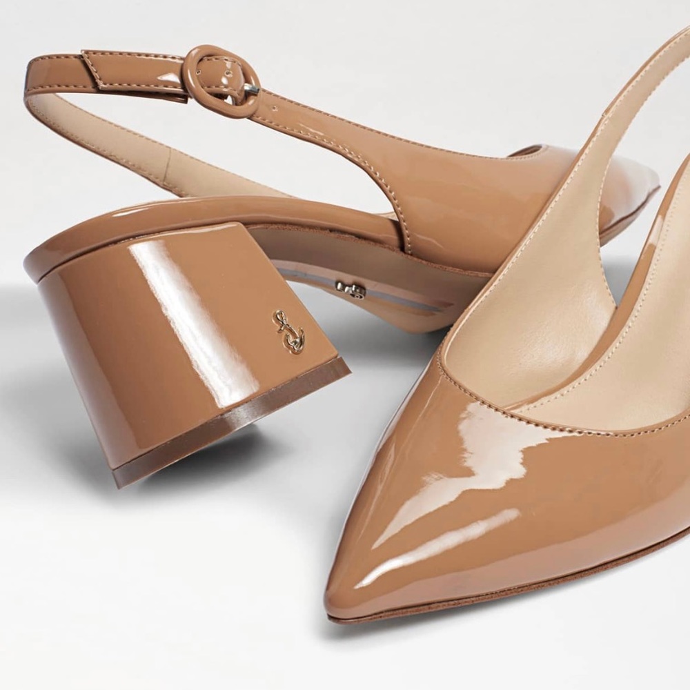 Sam Edelman Pointed Toe Slingback Block Heels Pumps - Picture 2 of 7